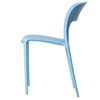 Fabulaxe Modern Plastic Outdoor Dining Chair with Open Curved Back, Blue QI004227.BL